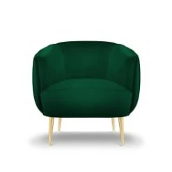 Micadoni Home Fauteuils Fauteuil En Velours Pistache -Chaise Soldes 2024 fauteuil en velours vert bouteille 9