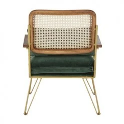 Maisons Du Monde Fauteuils Fauteuil En Velours Vert Cannage En Rotin -Chaise Soldes 2024 fauteuil en velours vert cannage en rotin 1000 15 28 209948 3