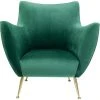Kare Design Fauteuils Fauteuil En Velours Vert Et Acier Doré