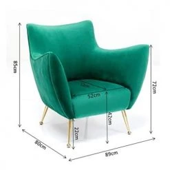 Kare Design Fauteuils Fauteuil En Velours Vert Et Acier Doré -Chaise Soldes 2024 fauteuil en velours vert et acier dore 2