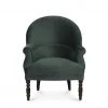 Maisons Du Monde Fauteuils Fauteuil En Velours Vert Et Pieds En Bouleau Noir