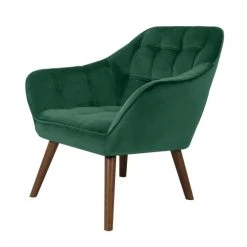 Rendez Vous Déco Fauteuils Fauteuil En Velours Vert Foncé Avec Accoudoirs -Chaise Soldes 2024 fauteuil en velours vert fonce avec accoudoirs 1