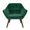Rendez Vous Déco Fauteuils Fauteuil En Velours Vert Foncé Avec Accoudoirs