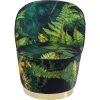 Kare Design Fauteuils Fauteuil En Velours Vert Imprimé Feuilles Et Acier Doré