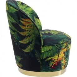 Kare Design Fauteuils Fauteuil En Velours Vert Imprimé Feuilles Et Acier Doré -Chaise Soldes 2024 fauteuil en velours vert imprime feuilles et acier dore 4
