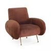 Oviala Fauteuils Fauteuil En Velours Vintage Terracota