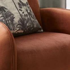 Oviala Fauteuils Fauteuil En Velours Vintage Terracota -Chaise Soldes 2024 fauteuil en velours vintage terracota 3