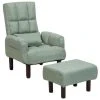 Beliani Fauteuils Fauteuil Et Repose-pieds En Tissu Vert