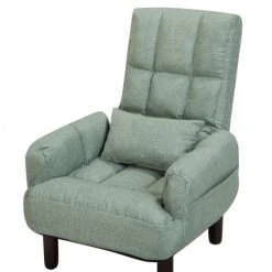 Beliani Fauteuils Fauteuil Et Repose-pieds En Tissu Vert -Chaise Soldes 2024 fauteuil et repose pieds en tissu vert 5