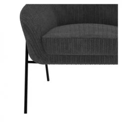 Rendez Vous Déco Fauteuils Fauteuil Gris Foncé En Velours Cotelé -Chaise Soldes 2024 fauteuil gris fonce en velours cotele 1