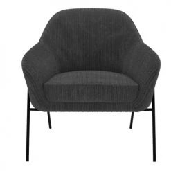 Rendez Vous Déco Fauteuils Fauteuil Gris Foncé En Velours Cotelé -Chaise Soldes 2024 fauteuil gris fonce en velours cotele 3