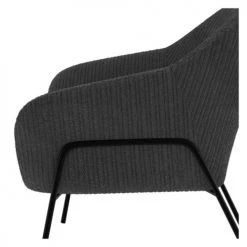 Rendez Vous Déco Fauteuils Fauteuil Gris Foncé En Velours Cotelé -Chaise Soldes 2024 fauteuil gris fonce en velours cotele 4