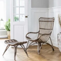 Sika Design Fauteuils Fauteuil Haut Dossier En Rotin Antique -Chaise Soldes 2024 fauteuil haut dossier en rotin antique 1