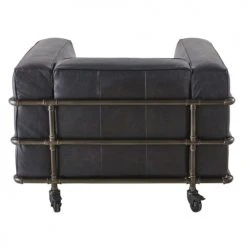 Maisons Du Monde Fauteuils Fauteuil Indus à Roulettes En Cuir Noir Et Métal -Chaise Soldes 2024 fauteuil indus a roulettes en cuir noir et metal 1000 15 20 198337 3