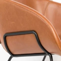 Zuiver Fauteuils Fauteuil Lounge En Cuir Marron -Chaise Soldes 2024 fauteuil lounge en cuir marron 9