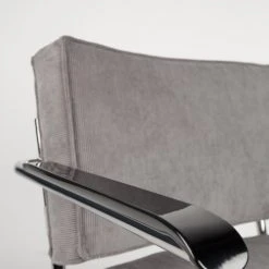 Zuiver Fauteuils Fauteuil Lounge En Tissu Cotelé Gris Froid -Chaise Soldes 2024 fauteuil lounge en tissu cotele gris froid 4