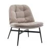 Drawer Fauteuils Fauteuil Lounge En Tissu Et Métal Beige