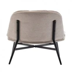 Drawer Fauteuils Fauteuil Lounge En Tissu Et Métal Beige -Chaise Soldes 2024 fauteuil lounge en tissu et metal beige 3