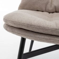 Drawer Fauteuils Fauteuil Lounge En Tissu Et Métal Beige -Chaise Soldes 2024 fauteuil lounge en tissu et metal beige 4