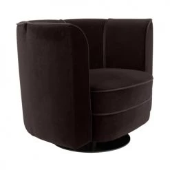 Dutchbone Fauteuils Fauteuil Lounge En Velours Noir -Chaise Soldes 2024 fauteuil lounge en velours noir 3