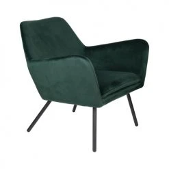 Drawer Fauteuils Fauteuil Lounge En Velours Vert Forêt