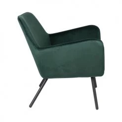 Drawer Fauteuils Fauteuil Lounge En Velours Vert Forêt -Chaise Soldes 2024 fauteuil lounge en velours vert foret 3