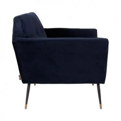 Dutchbone Fauteuils Fauteuil Lounge Velours Bleu -Chaise Soldes 2024 fauteuil lounge velours bleu 3
