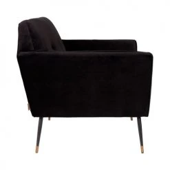 Dutchbone Fauteuils Fauteuil Lounge Velours Noir -Chaise Soldes 2024 fauteuil lounge velours noir 3
