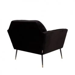 Dutchbone Fauteuils Fauteuil Lounge Velours Noir -Chaise Soldes 2024 fauteuil lounge velours noir 4
