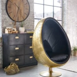 Maisons Du Monde Fauteuils Fauteuil œuf Indus En Cuir Noir -Chaise Soldes 2024 fauteuil oeuf indus en cuir noir 1000 5 37 175394 12