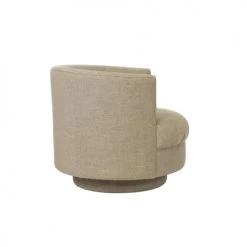 Now’s Home Fauteuils Fauteuil Pivotant En Lin Beige -Chaise Soldes 2024 fauteuil pivotant en lin beige 4