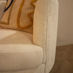 Now’s Home Fauteuils Fauteuil Pivotant En Velours Cotelé écru -Chaise Soldes 2024 fauteuil pivotant en velours cotele ecru 3