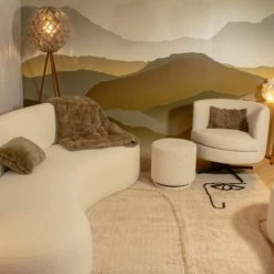 Now’s Home Fauteuils Fauteuil Pivotant En Velours Cotelé écru -Chaise Soldes 2024 fauteuil pivotant en velours cotele ecru 4