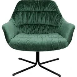 Kare Design Fauteuils Fauteuil Pivotant En Velours Jaune Et Acier -Chaise Soldes 2024 fauteuil pivotant en velours vert et acier