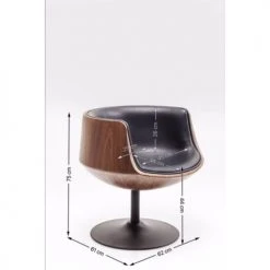Kare Design Fauteuils Fauteuil Pivotant Noir Et Marron -Chaise Soldes 2024 fauteuil pivotant noir et marron 4