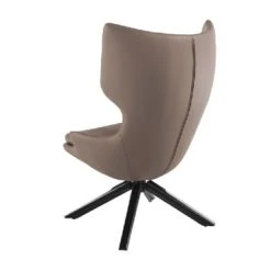 Angel Cerda Fauteuils Fauteuil Pivotant Skai Taupe Avec Pieds En Bois Noir Couleur Wengé -Chaise Soldes 2024 fauteuil pivotant skai taupe avec pieds en bois noir couleur wenge 3