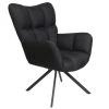 Altobuy Fauteuils Fauteuil Pivotant Tissu Noir Et Pieds Métal