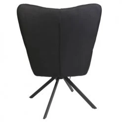 Altobuy Fauteuils Fauteuil Pivotant Tissu Noir Et Pieds Métal -Chaise Soldes 2024 fauteuil pivotant tissu noir et pieds metal 4