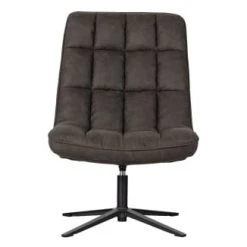 Woood Fauteuils Fauteuil Pivotante Aspect Cuir PU Noir