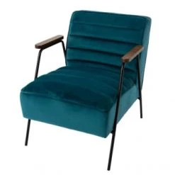 Hellin Fauteuils Fauteuil Relax En Velours Et Métal Noir -Chaise Soldes 2024 fauteuil relax en velours et metal noir 2