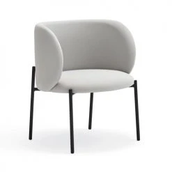 TEULAT Fauteuils Fauteuil Rembourré En Gris Clair Et Pied En Métal