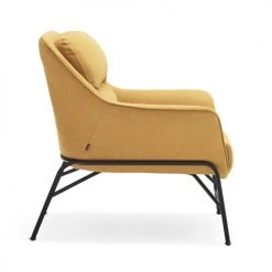 TEULAT Fauteuils Fauteuil Rembourré En Moutarde Et Pied En Métal -Chaise Soldes 2024 fauteuil rembourre en moutarde et pied en metal 3