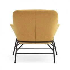 TEULAT Fauteuils Fauteuil Rembourré En Moutarde Et Pied En Métal -Chaise Soldes 2024 fauteuil rembourre en moutarde et pied en metal 4