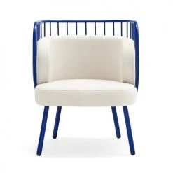 TEULAT Fauteuils Fauteuil Rembourré Et Structure Métallique En Bleu Foncé -Chaise Soldes 2024 fauteuil rembourre et structure metallique en bleu fonce 2