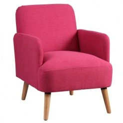 Altobuy Fauteuils Fauteuil Rembourré Tissu Rose