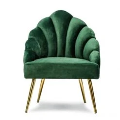 Nordlys Fauteuils Fauteuil Retro En Métal Et Velours Vert -Chaise Soldes 2024 fauteuil retro en metal et velours vert 2