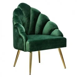 Nordlys Fauteuils Fauteuil Retro En Métal Et Velours Vert