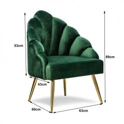 Nordlys Fauteuils Fauteuil Retro En Métal Et Velours Vert -Chaise Soldes 2024 fauteuil retro en metal et velours vert 4