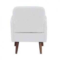 Drawer Fauteuils Fauteuil Rétro En Tissu Bouclette Pieds Bois Foncé Ecru -Chaise Soldes 2024 fauteuil retro en tissu bouclette pieds bois fonce ecru 4