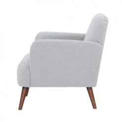 Drawer Fauteuils Fauteuil Rétro En Tissu Bouclette Pieds Bois Foncé Gris Clair -Chaise Soldes 2024 fauteuil retro en tissu bouclette pieds bois fonce gris clair 2